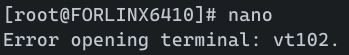 Error opening terminal: vt102.